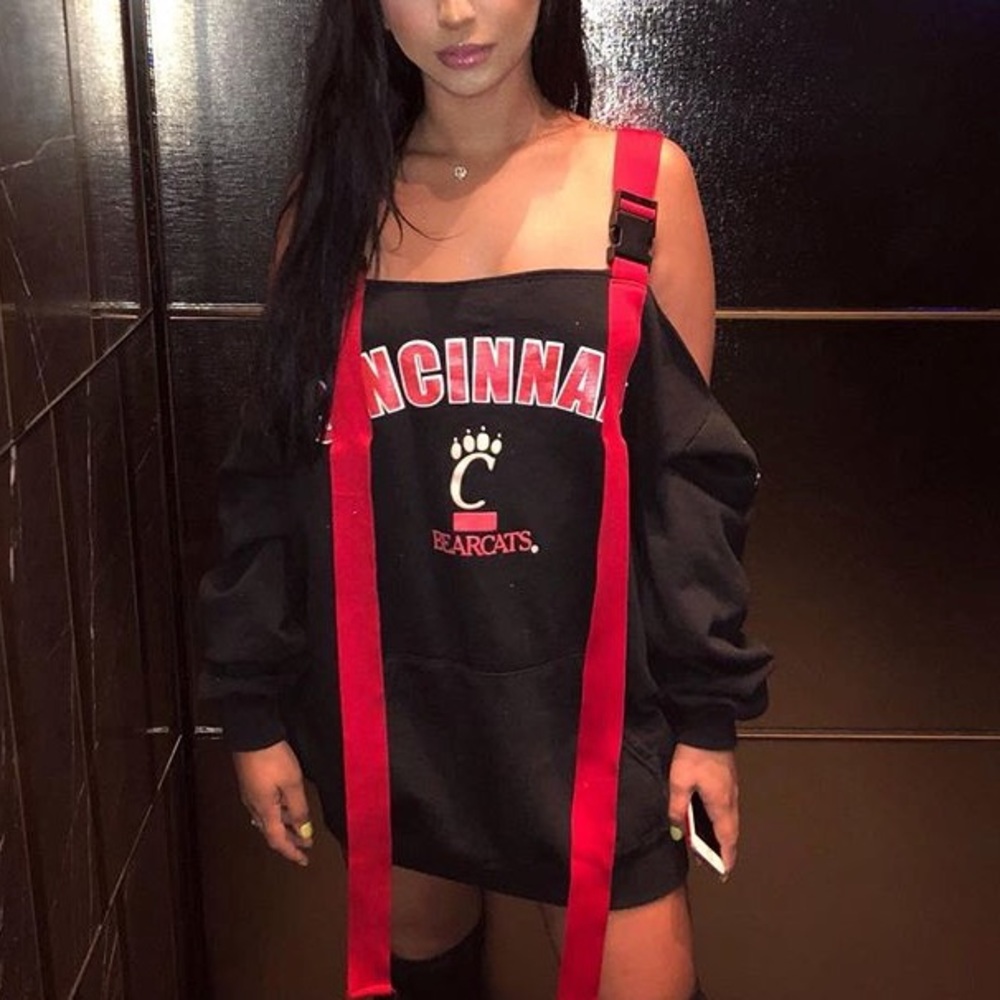 LF black and red oversized sweater